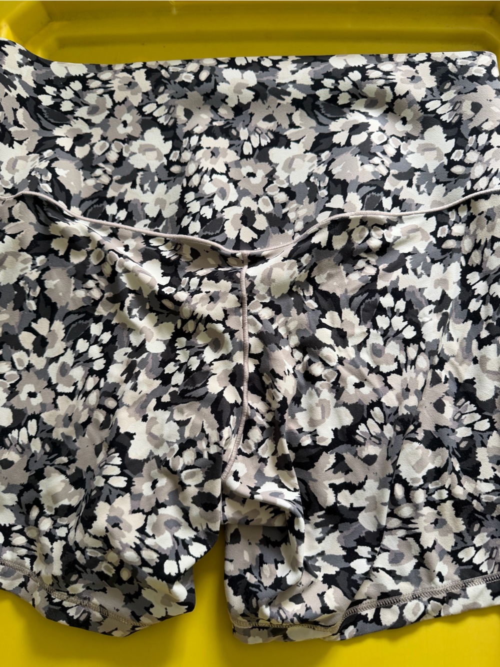 Aerie Black White Gray Floral Bike Shorts